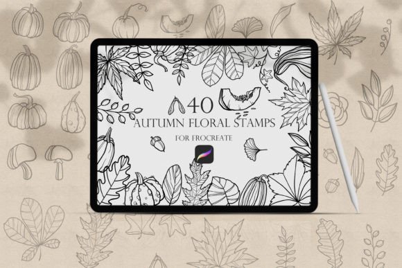Download Procreate Autumn Doodle Stamps Brush - Stamp Collection
