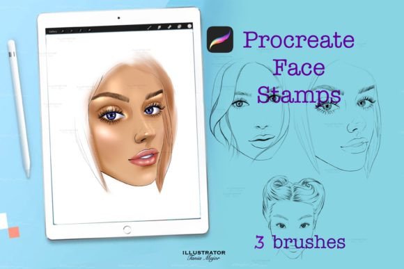 Download Procreate Face Stamps, Procreate Brushes - Stamp Collection