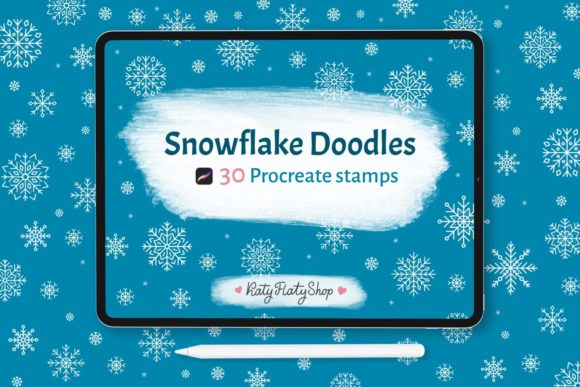 Download 30 Snowflakes Procreate Stamps - Stamp Collection