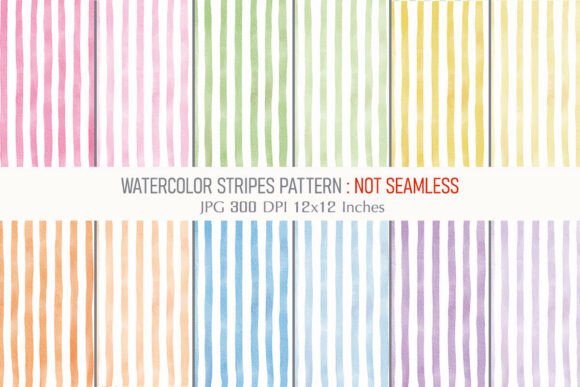 Download Watercolor Stripes Pattern Digital Paper - Premium Resources