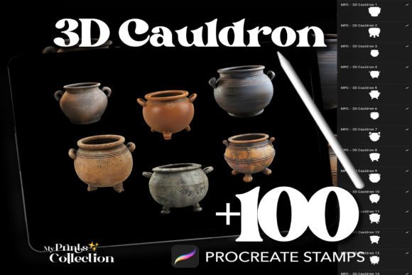 Download 100+ Procreate 3D Cauldron Stamps - Stamp Collection