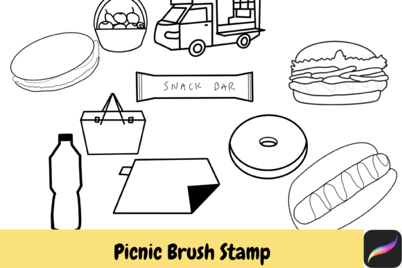 Download Picnic Procreate Brush Stamps IPAD - Stamp Collection