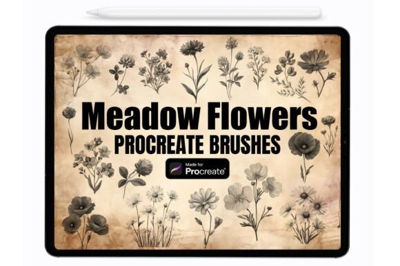Download Meadow Flowers Procreate Stamps | Brush - Stamp Collection
