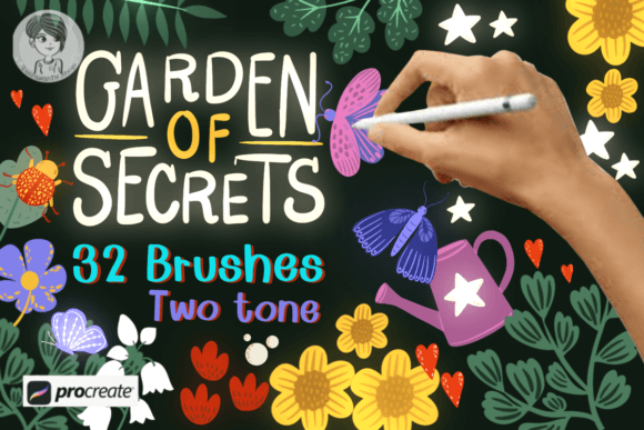 Download Garden of Secrets Brush Stamp Procreate - Stamp Collection