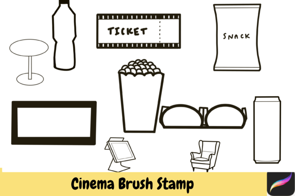 Download Cinema Procreate Brush Stamps IPAD - Stamp Collection