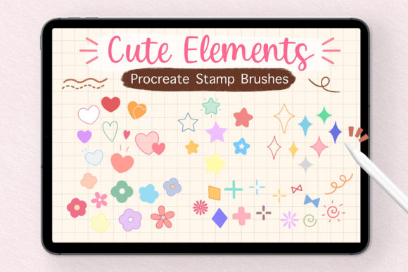 Download Procreate Stamp Brushes - Cute Elements - Stamp Collection