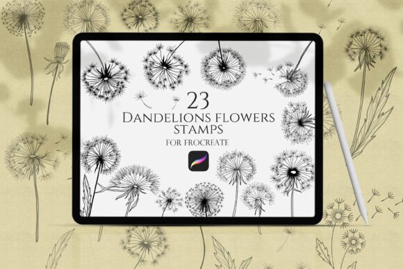 Download Dandelions Flowers Procreate Stamps - Stamp Collection