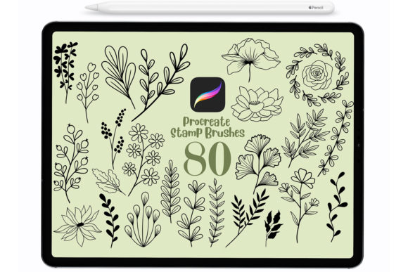 Download 80 Botanical Stamp Brushes for Procreate - Stamp Collection