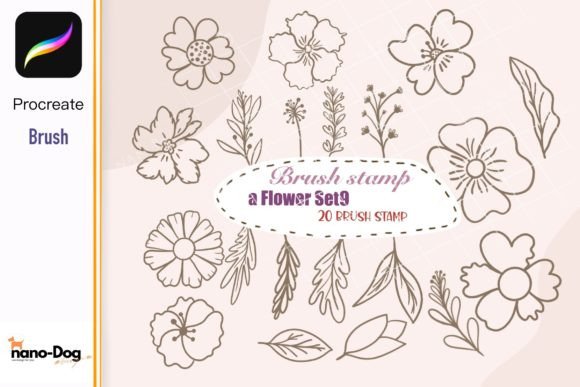 Download Flower Brush Stamps, Procreate Brush - Stamp Collection