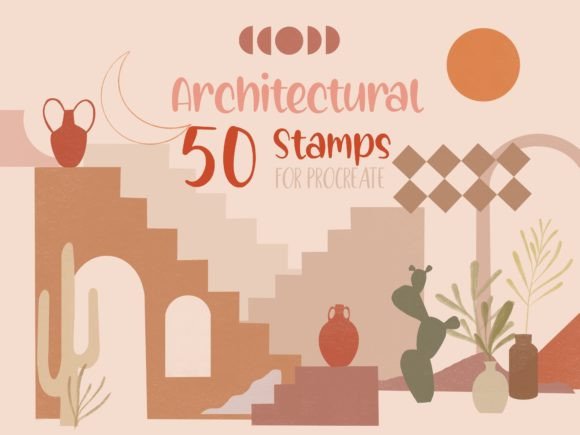Download Procreate Boho Architecture Stamps - Stamp Collection