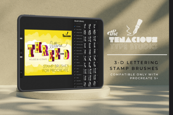 Download 3-D Lettering Stamps for Procreate - Stamp Collection