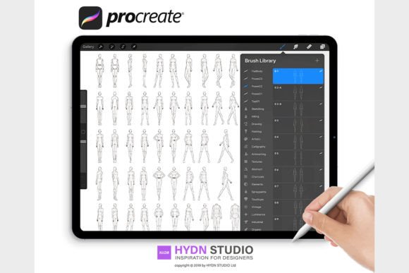 Download 9 Head Body Pose Set Procreate Stamp - Stamp Collection
