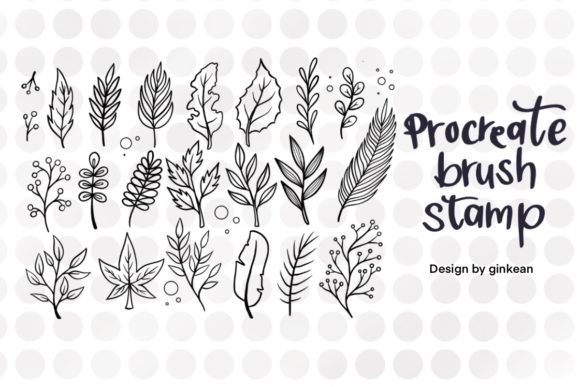 Download 22 Leaf Brush Stamps, Procreate Brush - Stamp Collection