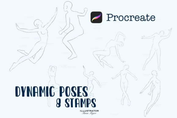 Download Dynamic Poses Procreate Stamp - Stamp Collection
