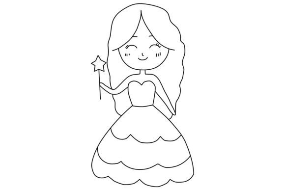 Download Princess Line Art Procreate Brush Stamp - Stamp Collection