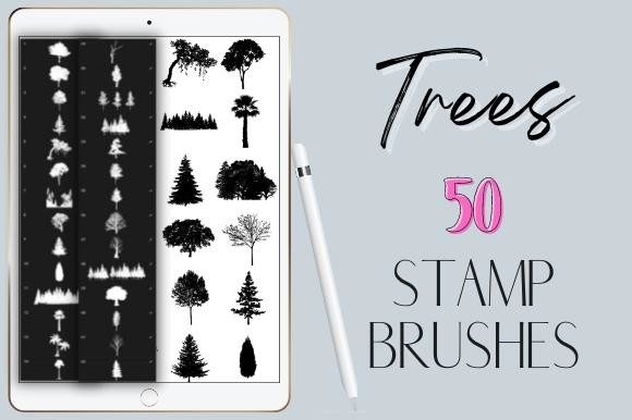 Download Procreate Trees Stamp Brushes Silhouette - Stamp Collection