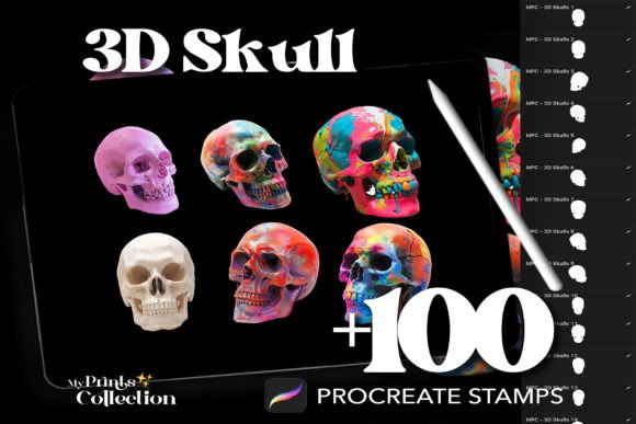 Download 100+ Procreate 3D Skull Stamps - Stamp Collection