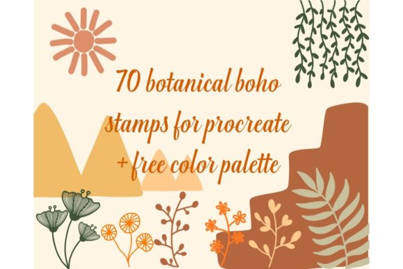 Download 70 Botanical Boho Procreate Stamps Brush - Stamp Collection