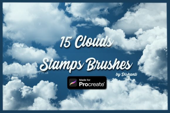 Download 15 Clouds Stamps Brushes for Procreate. - Stamp Collection