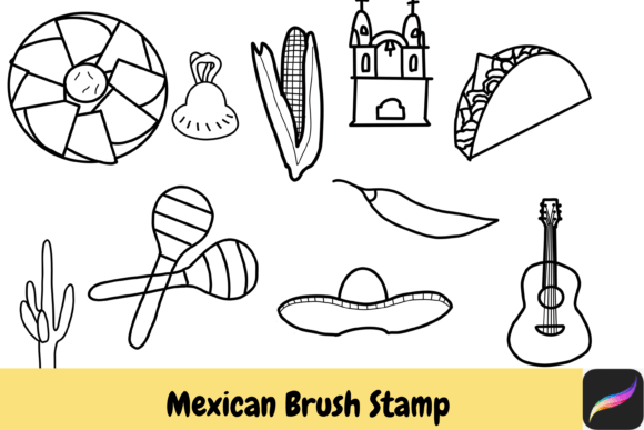 Download Mexican Procreate Brush Stamps IPAD - Stamp Collection