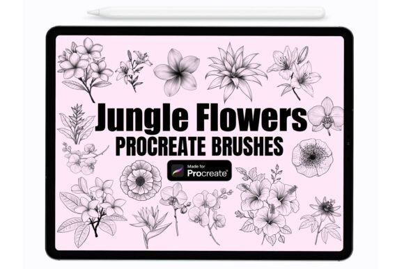 Download Jungle Flowers Procreate Stamps - Stamp Collection