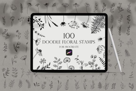 Download Procreate Floral Doodle Stamps Brush - Stamp Collection