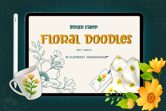 Download Doodle Floral Brushes Stamp Procreate - Stamp Collection