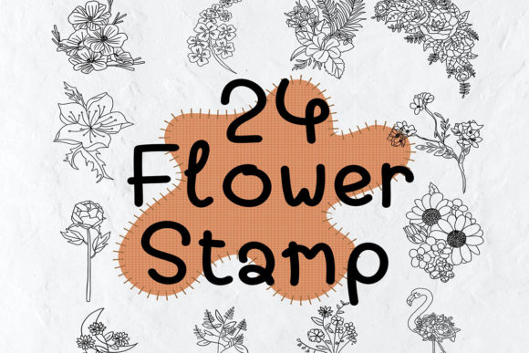 Download 24 Flower Stamp Procreate Stamps Doodle - Stamp Collection