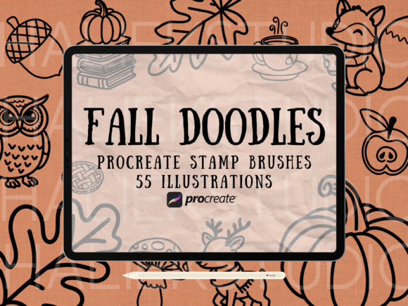 Download Fall Doodle Procreate Stamps Brush Set - Stamp Collection