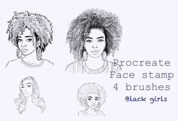 Download Procreate Stamp Black Girls,  Brushes - Stamp Collection