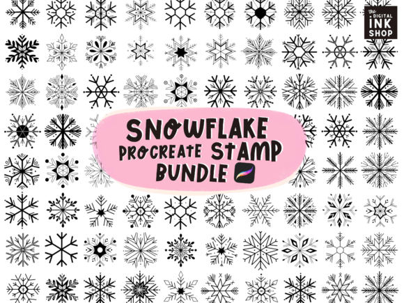 Download Hand Drawn Snowflake Procreate Stamps - Stamp Collection
