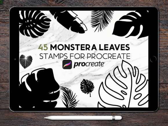 Download Monstera Leaf Procreate Stamp Brush Set - Stamp Collection