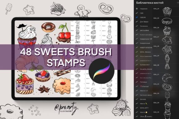Download SWEET STAMPS BRUSHES for PROCREATE - Stamp Collection