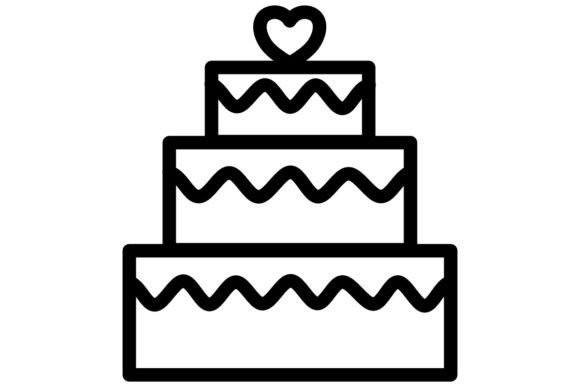 Download Cake Line Art Procreate Brush Stamp - Stamp Collection