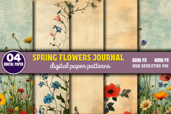 Download Spring Flowers Digital Paper Pattern 14 - Digital paper Collection