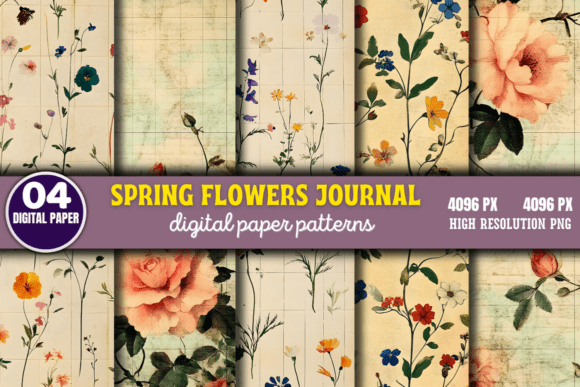 Download Spring Flowers Digital Paper Pattern 11 - Digital paper Collection