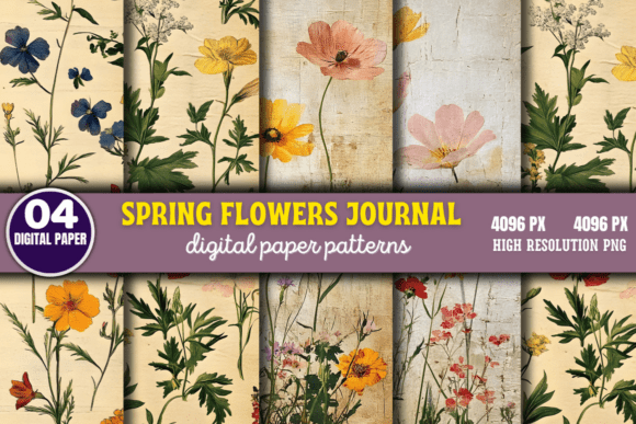 Download Spring Flowers Digital Paper Pattern 12 - Digital paper Collection