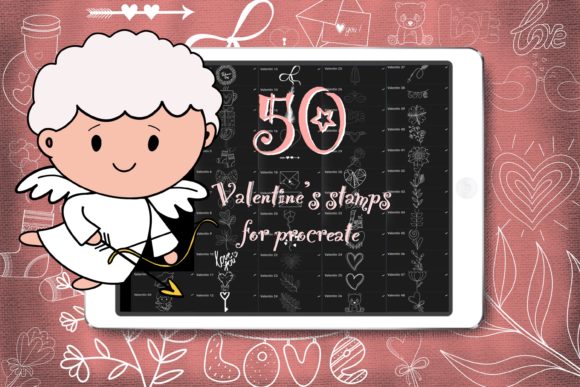 Download Valentines Brushes Stamps for Procreate - Stamp Collection