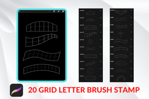 Download Procreate Lettering Grid BRUSH STAMP - Stamp Collection