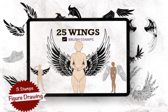 Download Wings,Figure Drawing,Procreate Stamps - Stamp Collection