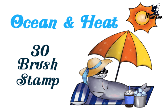 Download 30 Ocean &amp; Hot Weather Brush Stamps - Stamp Collection