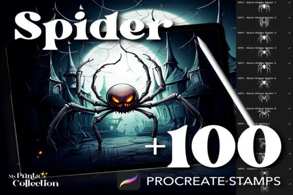 Download 100+ Spider Tattoo Stamps Procreate - Stamp Collection