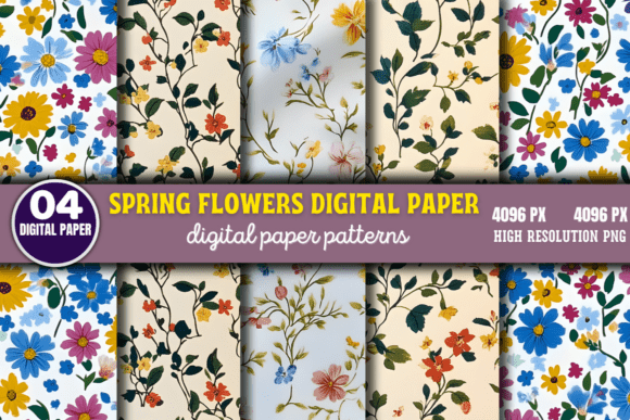 Download Spring Flowers Digital Paper Pattern 6 - Digital paper Collection