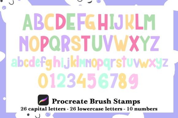Download Alphabet &amp; Number Brush Stamp Procreate - Stamp Collection