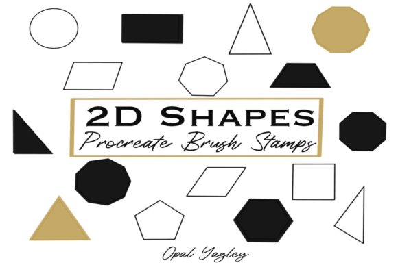 Download 2D Geometric Shapes Procreate Stamps - Stamp Collection