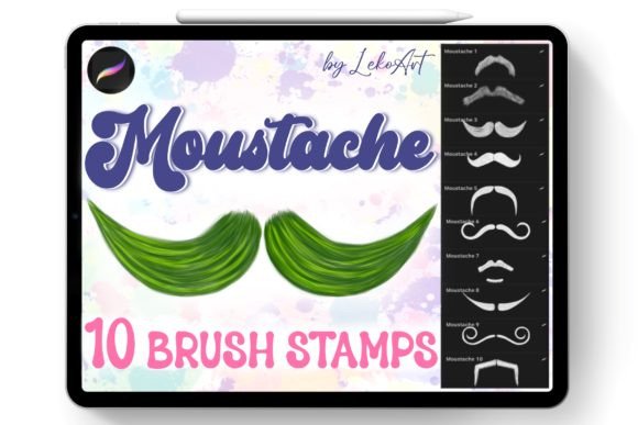 Download Moustache Brush Stamp Procreate - Stamp Collection
