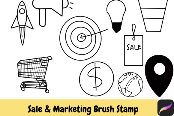 Download Marketing Procreate Brush Stamps IPAD - Stamp Collection