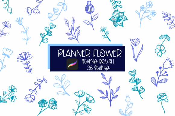 Download Planner Flower Procreate Stamp Brush - Stamp Collection