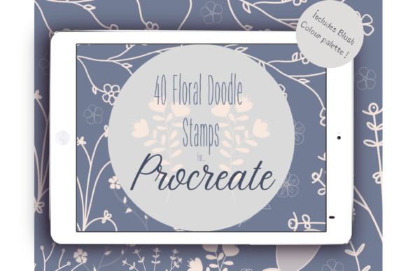Download Doodle Flower Procreate Stamps &amp; Palette - Stamp Collection