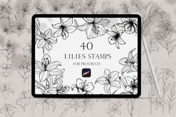 Download Lilies Stamps Procreate - Stamp Collection